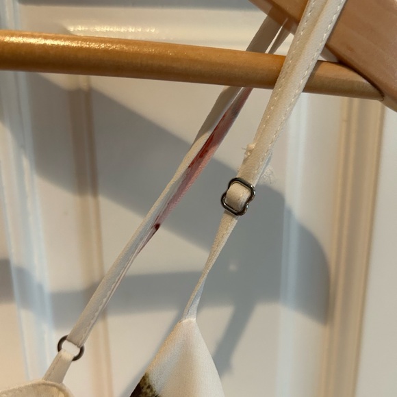 Haute Hippie Lace Up Front White Floral Midi Slip Dress - Size L - Picture 6 of 7